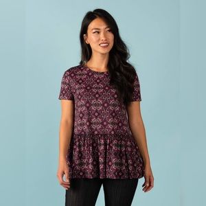 A&D Relaxed Ruffle Top Boho Print XL